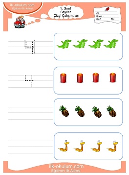 Çocuklar İçin Çizgi Çalışma Sayfaları 